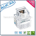 AUCAS cat6 UTP módulo de preço de fábrica / hot vender keystone jack módulo de rede / AMP Dual IDC 90 degreejack módulo /